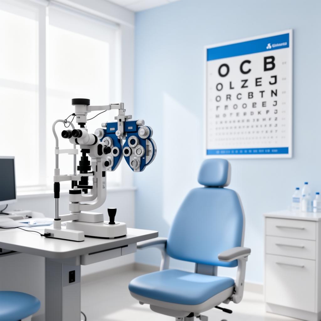 Médico oftalmologista usando o sistema Quattremed